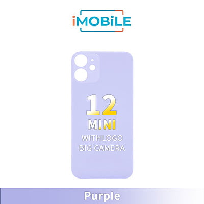 iPhone 12 Mini Compatible Back Cover Glass Big Camera Hole [Purple]