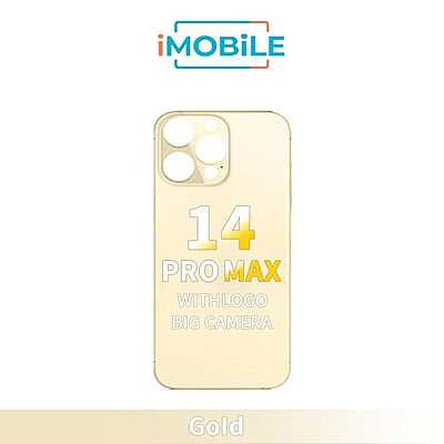 iPhone 14 Pro Max Compatible Back Cover Glass With Big Camera Hole [Gold]