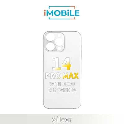 iPhone 14 Pro Max Compatible Back Cover Glass With Big Camera Hole [Silver]
