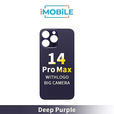 iPhone 14 Pro Max Compatible Back Cover Glass With Big Camera Hole [Deep Purple]