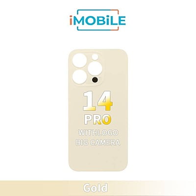 iPhone 14 Pro Compatible Back Cover Glass With Big Camera Hole [Gold]