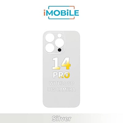 iPhone 14 Pro Compatible Back Cover Glass With Big Camera Hole [Silver]