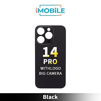 iPhone 14 Pro Compatible Back Cover Glass With Big Camera Hole [Black]
