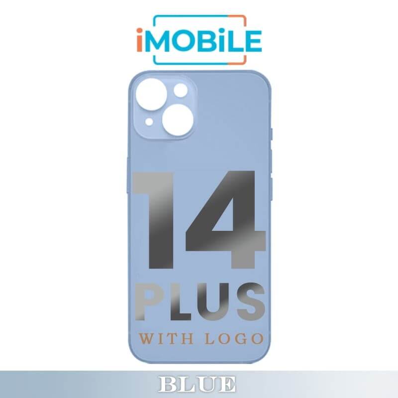 iPhone 14 Plus Compatible Back Cover Glass with Big Camera Hole [Blue]