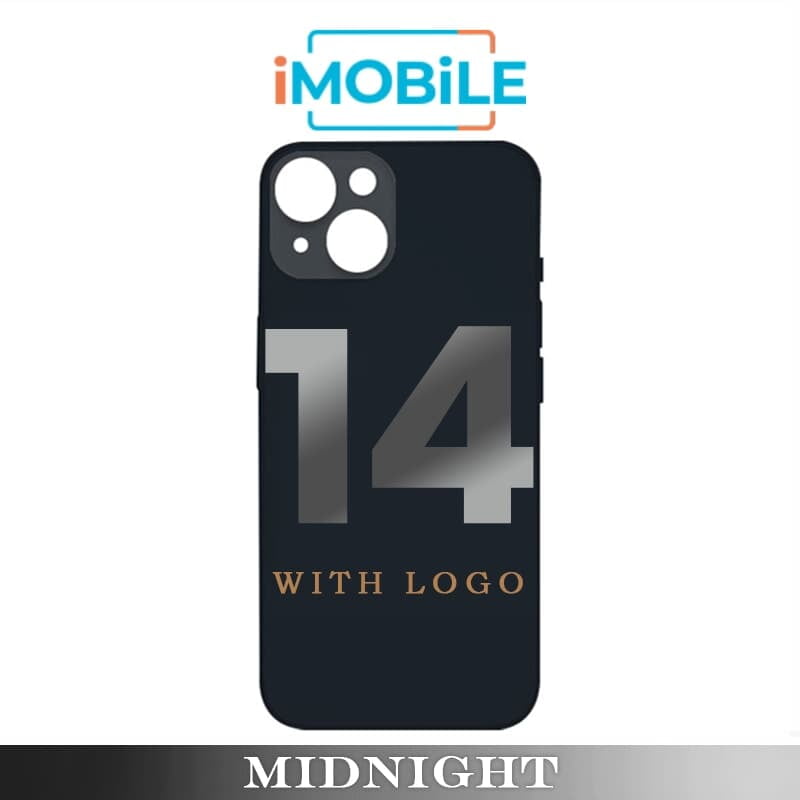 iPhone 14 Compatible Back Cover Glass with Big Camera Hole [Midnight]