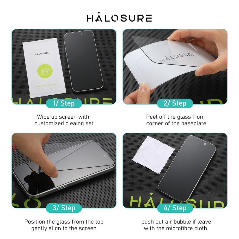 Halosure 2.5D Innovador Shield JoyTouch [Matte] Tempered Glass, iPhone 16 Pro Max
