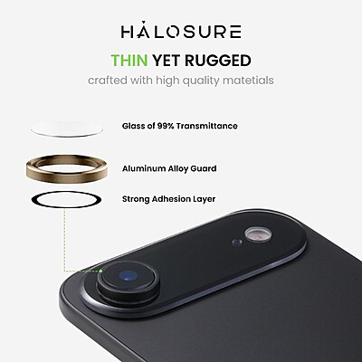Halosure Geordi Rear Camera Lens Armour Protector (Anti-Reflection), iPhone 17 Air Halosure Geordi Rear Camera Lens Armour Protector (Anti-Reflection), iPhone 17 Air