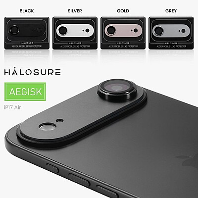 Halosure AEGISK Shield Rear Camera Lens Protector (Anti-Reflection), iPhone 17 Air Halosure AEGISK Shield Rear Camera Lens Protector (Anti-Reflection), iPhone 17 Air