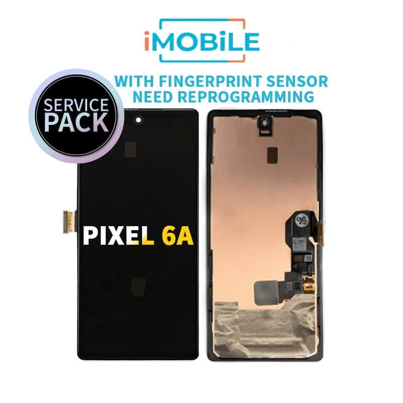 Google Pixel 6A LCD Touch Digitizer Screen [Service Pack] (With Fingerprint Sensor need Reprogramming) G949-00239-01