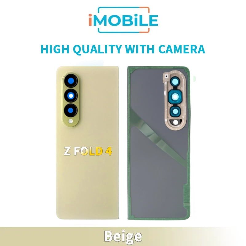 Samsung Galaxy Z Fold 4 F936 High Quality Back Cover With Camera Lens -Beige
