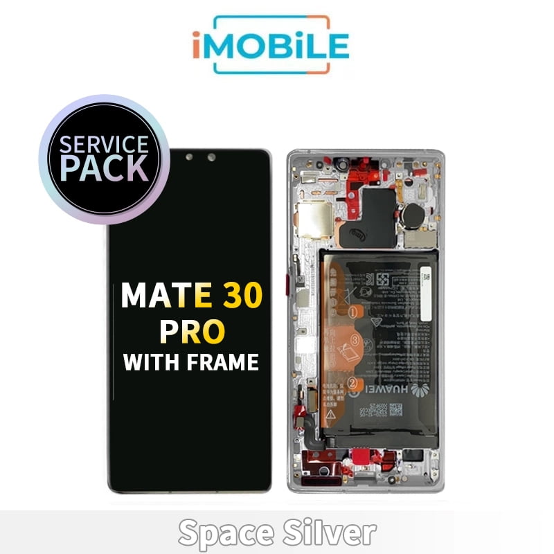 Huawei Mate 30 pro LCD Touch Digitizer Screen with frame and battery [Service Pack] [Space Silver]