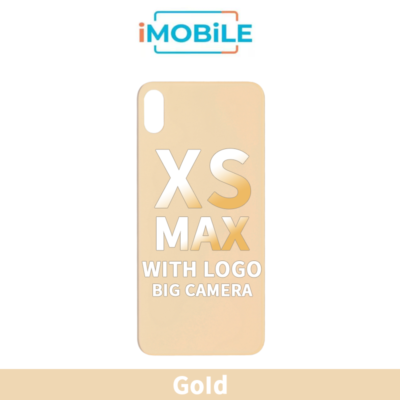 iPhone XS Max Compatible Back Cover Glass With Big Camera Hole [Gold]