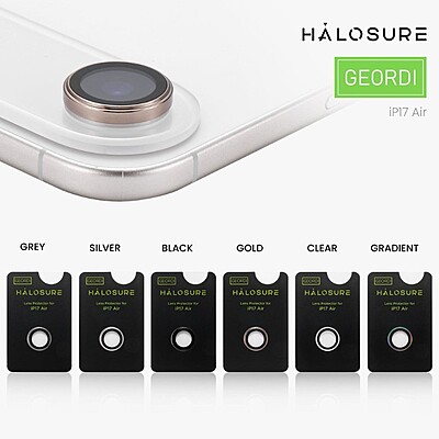 Halosure Geordi Rear Camera Lens Armour Protector (Anti-Reflection), iPhone 17 Air Halosure Geordi Rear Camera Lens Armour Protector (Anti-Reflection), iPhone 17 Air