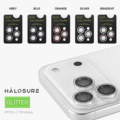 Halosure Geordi Rear Camera Lens [Glitter] Armour Protector (Anti-Reflect), iPh 17 Pro / 17 Pro Max