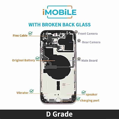iPhone 14 Pro Max Compatible Back Housing [D Grade With Broken Back Glass]