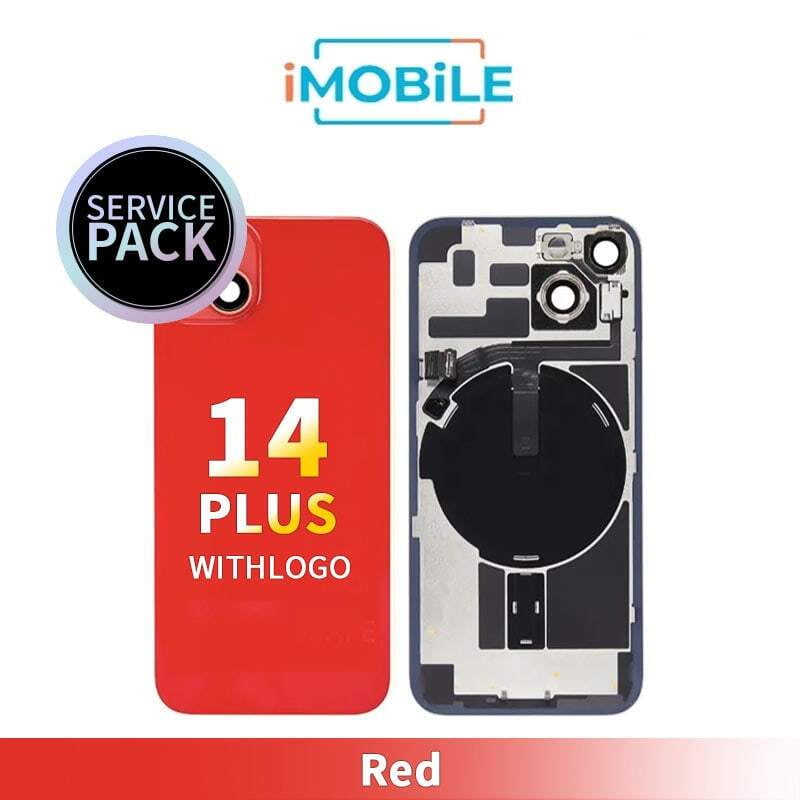 iPhone 14 Plus Compatible Back Cover Glass [Service Pack] [Red]