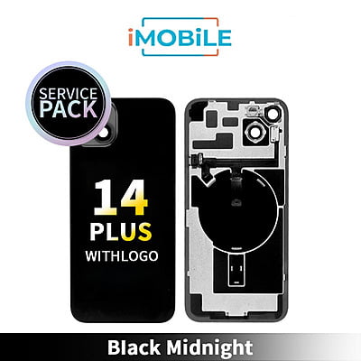 iPhone 14 Plus Compatible Back Cover Glass [Service Pack] [Black Midnight]