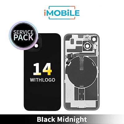 iPhone 14 Compatible Back Cover Glass [Service Pack] [Black Midnight]