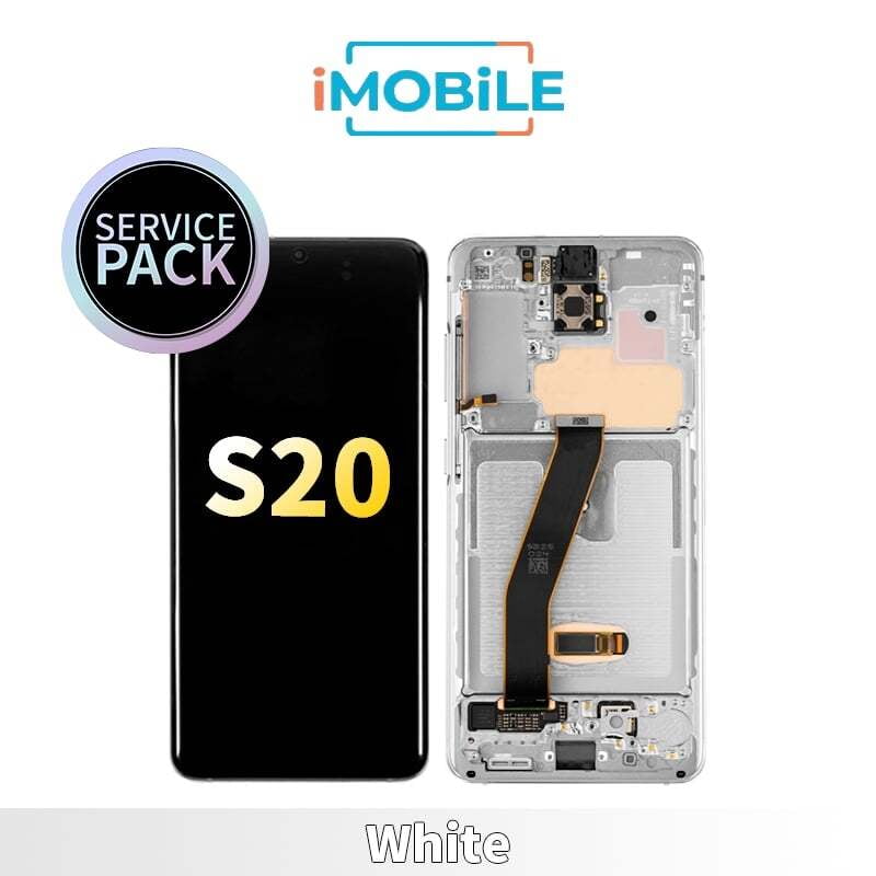 Samsung Galaxy S20 (G980) LCD Touch Digitizer Screen [Service Pack] [White] GH82-22123B