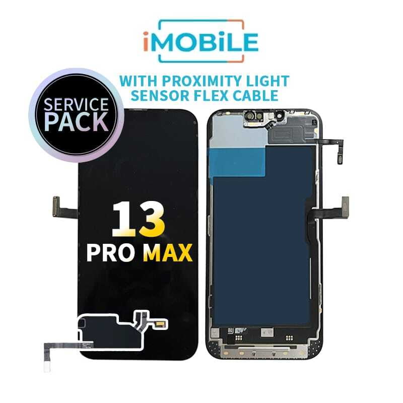 iPhone 13 Pro Max (6.7 Inch) Compatible LCD (OLED) Touch Digitizer Screen With Proximity Light Sensor Flex Cable [Service Pack]