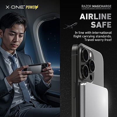 X.One Razor MagSafe Magnetic Wireless Charging Power Bank [5000 mAh] [1 Ports + Wireless MagSafe]