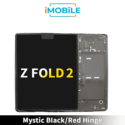 Samsung Galaxy Z Fold 2 (F916) LCD Display / Screen + Touch [Mystic Black] (Red Hinge) GH82-24296C