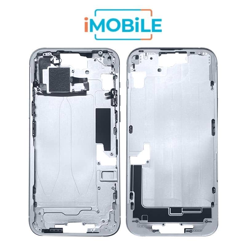 iPhone 15 Plus Compatible Back Housing [with Power and Volume Flex] [A+] [Blue]