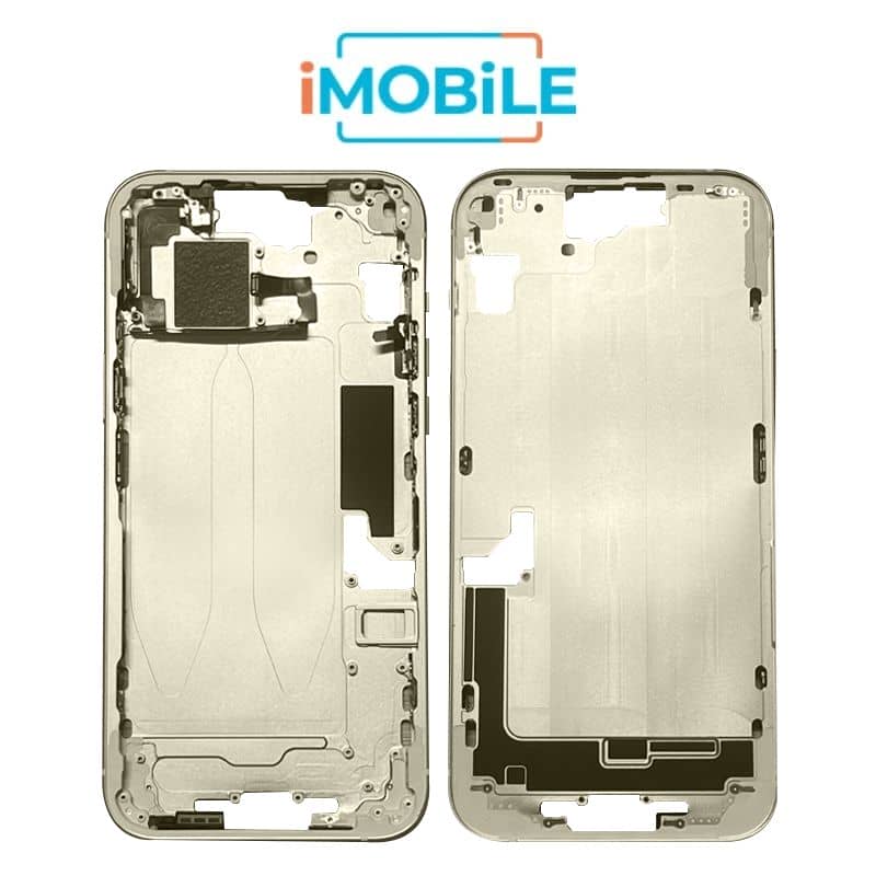 iPhone 15 Plus Compatible Back Housing [with Power and Volume Flex] [A+] [Yellow]