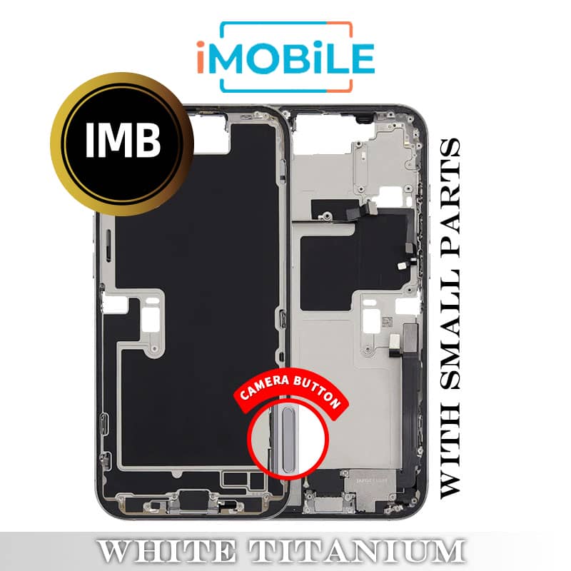 iPhone 16 Pro Max Compatible Back Housing with Small Parts [IMB] [White Titanium]