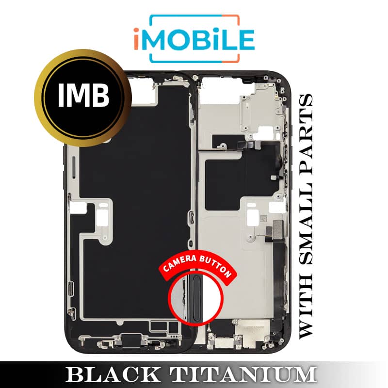 iPhone 16 Pro Max Compatible Back Housing with Small Parts [IMB] [Black Titanium]