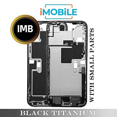 iPhone 16 Pro Max Compatible Back Housing with Small Parts [IMB] [Black Titanium]