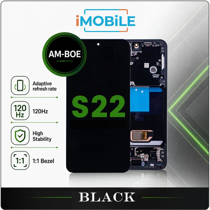 Samsung Galaxy S22 5G (S901) LCD Touch Digitizer Screen [Aftermarket-BOE] [Black]
