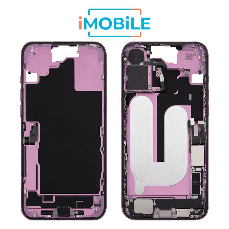 iPhone 16 Plus Compatible Back Housing with Small Parts [IMB] [Pink]