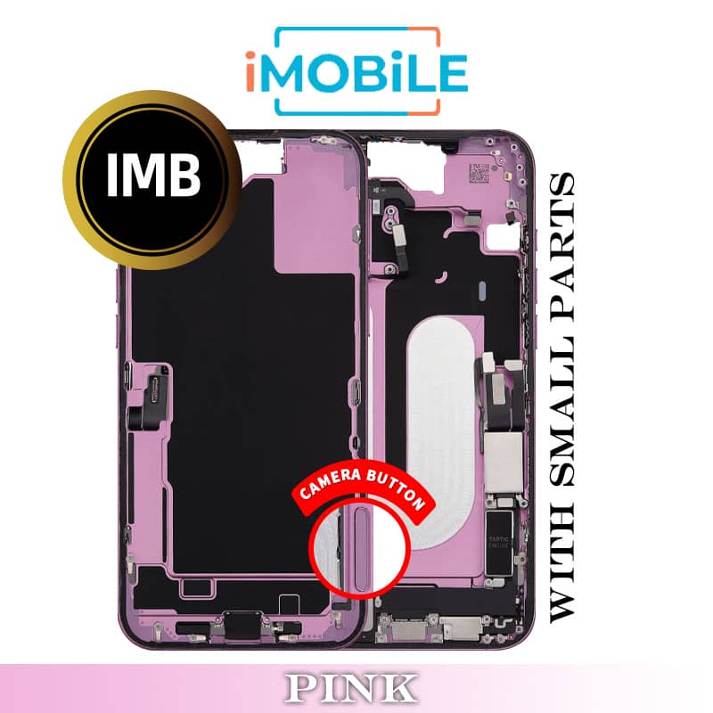 iPhone 16 Plus Compatible Back Housing with Small Parts [IMB] [Pink]