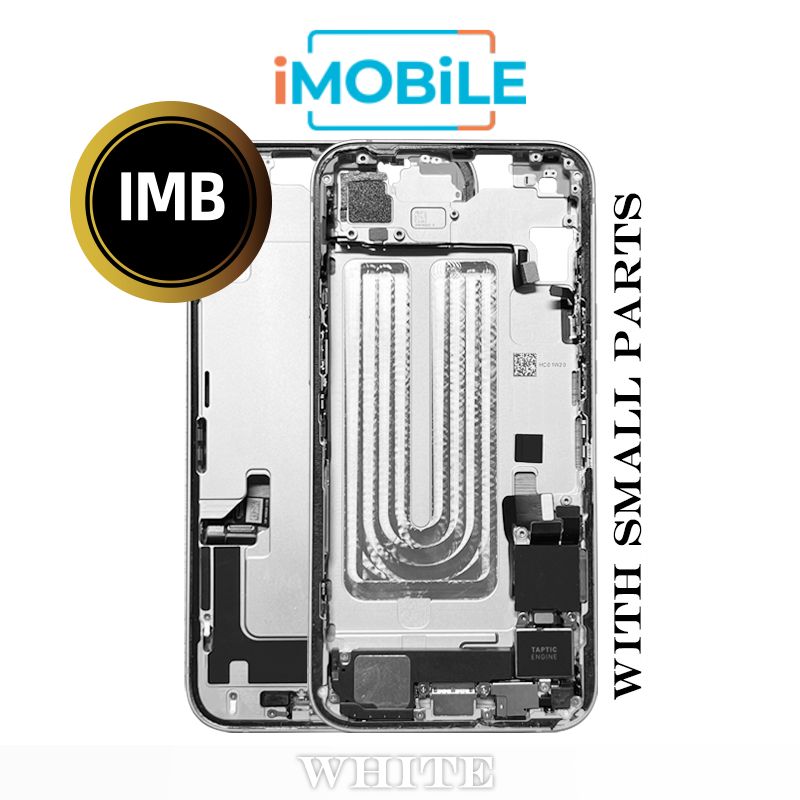 iPhone 16E Compatible Back Housing with Small Parts [IMB] [White]