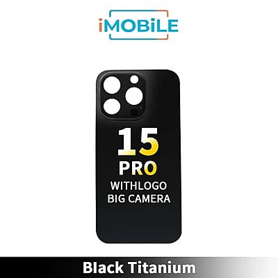 iPhone 15 Pro Compatible Back Cover Glass With Big Camera Hole [Black Titanium]