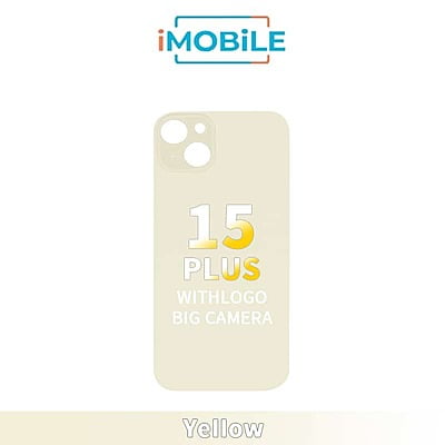 iPhone 15 Plus Compatible Back Cover Glass With Big Camera Hole [Yellow]