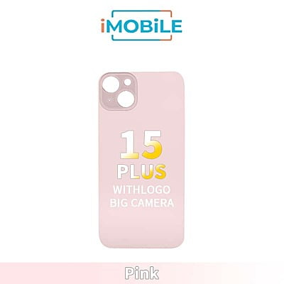 iPhone 15 Plus Compatible Back Cover Glass With Big Camera Hole [Pink]