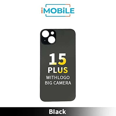 iPhone 15 Plus Compatible Back Cover Glass With Big Camera Hole [Black]