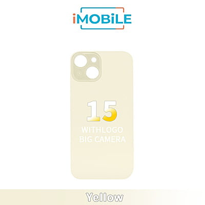iPhone 15 Compatible Back Cover Glass With Big Camera Hole [Yellow]