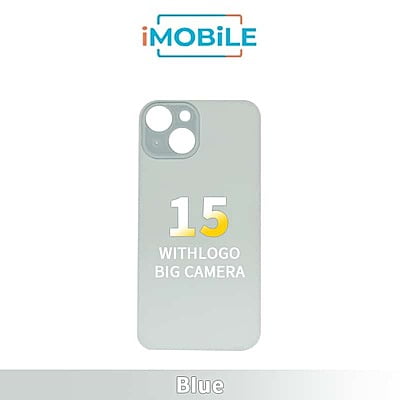 iPhone 15 Compatible Back Cover Glass With Big Camera Hole [Blue]