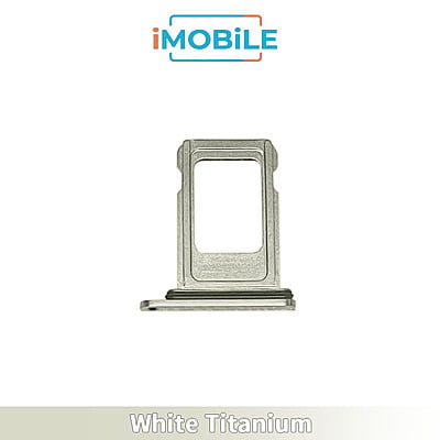 iPhone 15 Pro / 15 Pro Max Compatible Sim Tray [Single SIM Card] [White Titanium]