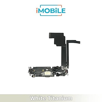 iPhone 15 Pro Max Compatible Charging Port Flex Cable [White Titanium]