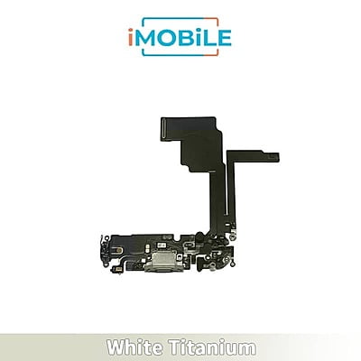 iPhone 15 Pro Compatible Charging Port Flex Cable [White Titanium]