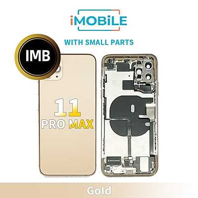 iPhone 11 Pro Max Compatible Back Housing With Small Parts [IMB] [Gold]