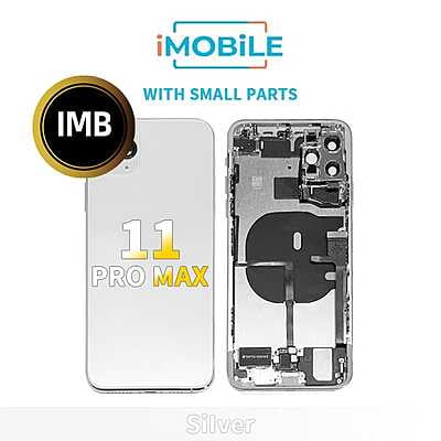 iPhone 11 Pro Max Compatible Back Housing With Small Parts [IMB] [Silver]