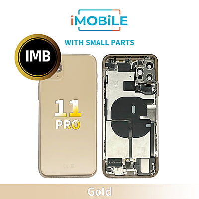 iPhone 11 Pro Compatible Back Housing With Small Parts [IMB] [Gold]