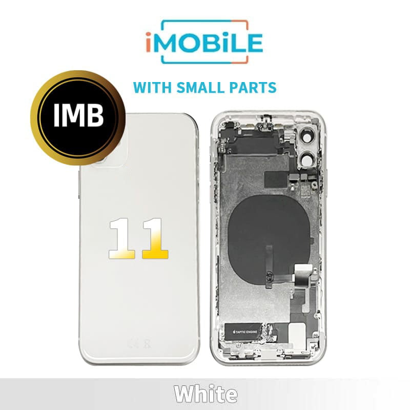 iPhone 11 Compatible Back Housing With Small Parts [IMB] [White]