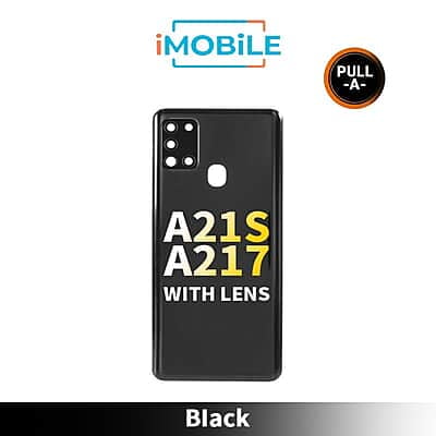 Samsung Galaxy A21s (A217) Back Cover Glass With Lens [Secondhand] [Black]