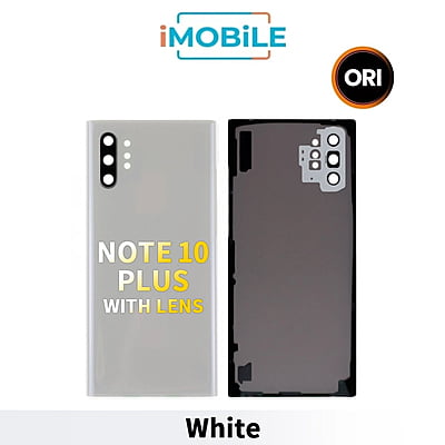 Samsung Galaxy Note 10 Plus (Pro) (N975) / 5G (N976) Back Cover Glass With Lens [Secondhand] [White]